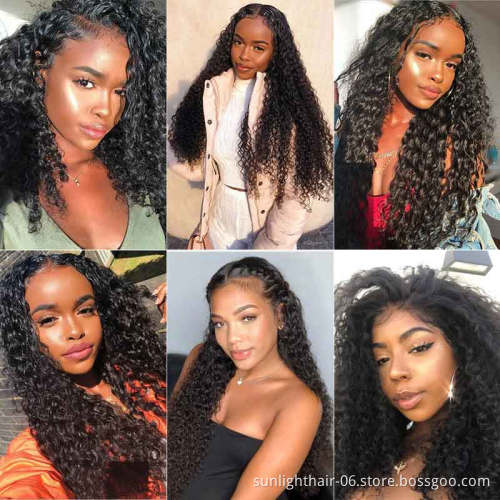 Sunlight Pre plucked wig hd lace curly wigs human hair 360 lace frontal human hair wigs for black women